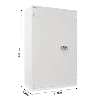 Preview: Rottner Stahlbüroschrank Office 4 Premium Doppelbartschloss lichtgrau T05035